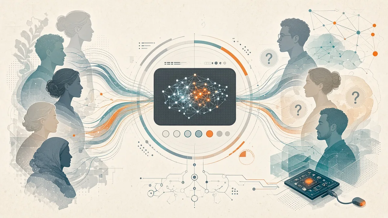 Conceptual visualization of data-driven personas feeding into LLM-based survey response simulation