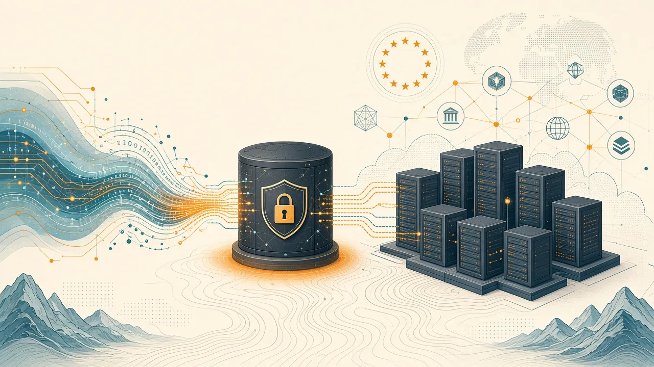 Conceptual visualization of sovereign open-weight AI infrastructure and control layers