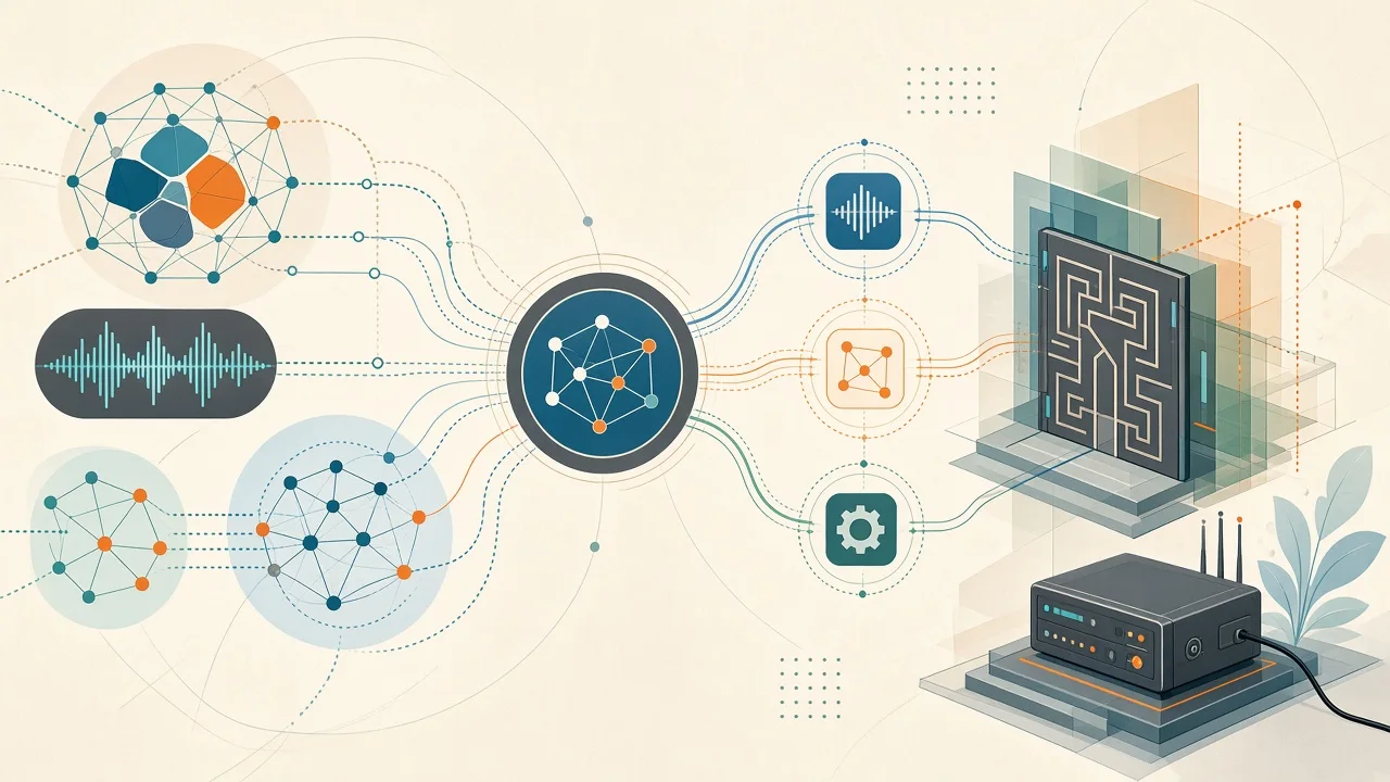 Abstract visualization of Google's September 2026 AI announcements showing frontier models, voice tools and integrations