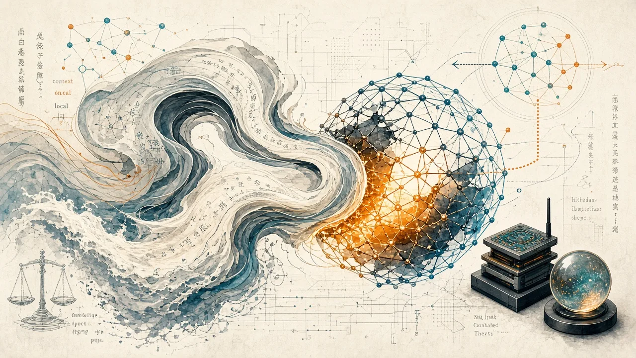 Conceptual visualization of narrative wrapping bypassing an LLM safety boundary