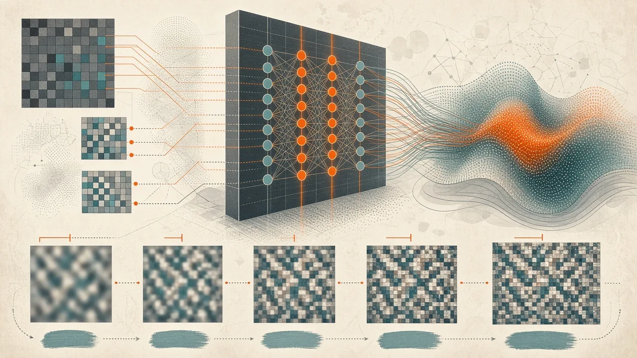 Conceptual diagram showing pixel-space versus latent-space diffusion training pathways