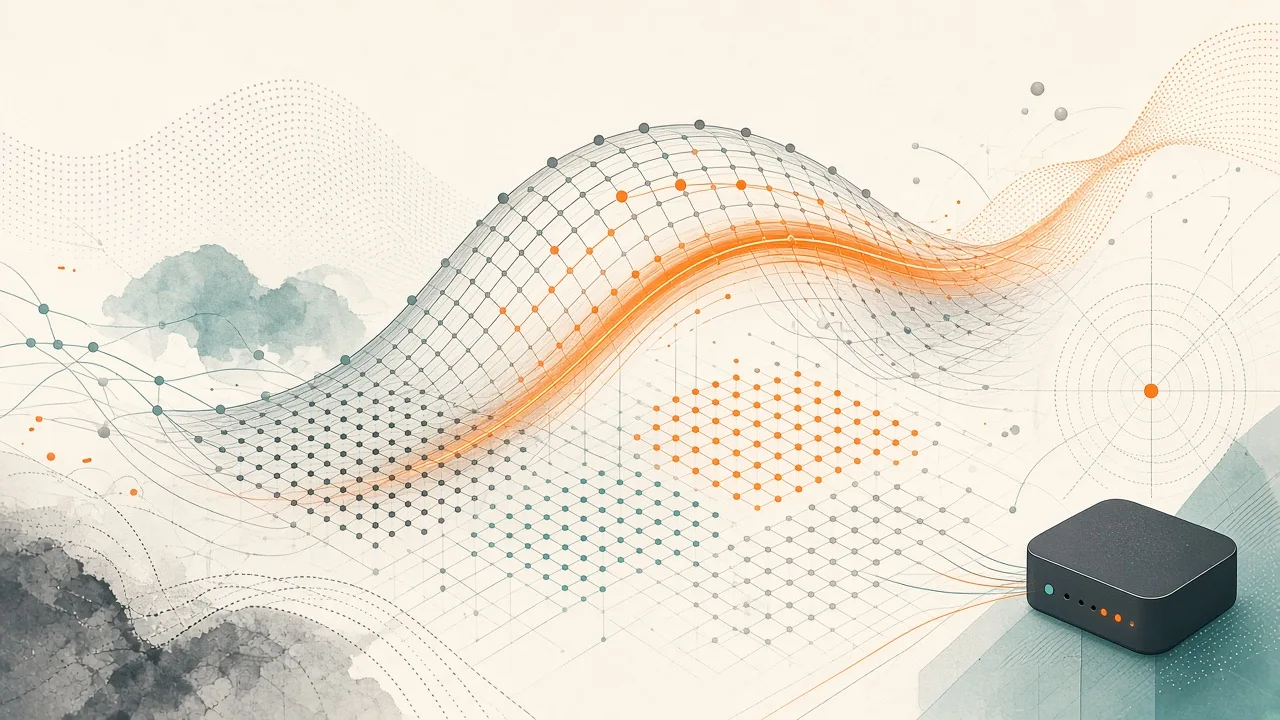 Conceptual visualization of curvature-weighted trellis quantization on LLM weights