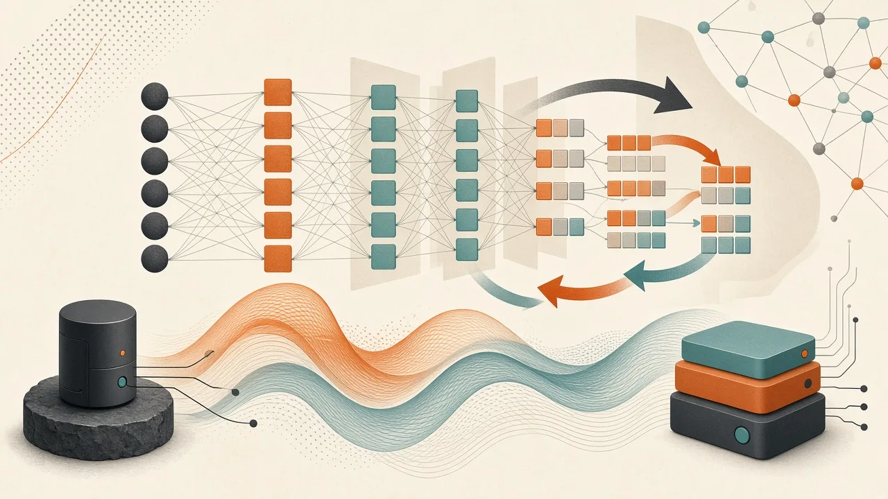 Conceptual visualization of dynamic precision allocation across transformer layers