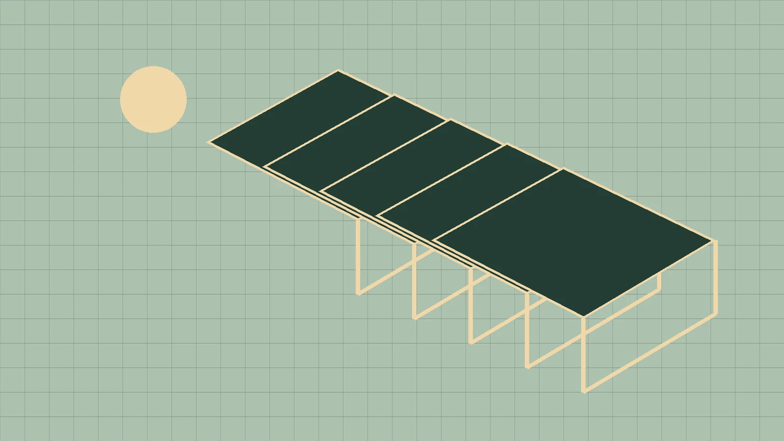 Layered geometric planes representing downloadable model weights